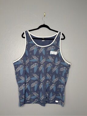 NWOT AAR Cotton Men’s Navy Blue Tropical Axe Hunter Tactical Theme Tank Size 2x